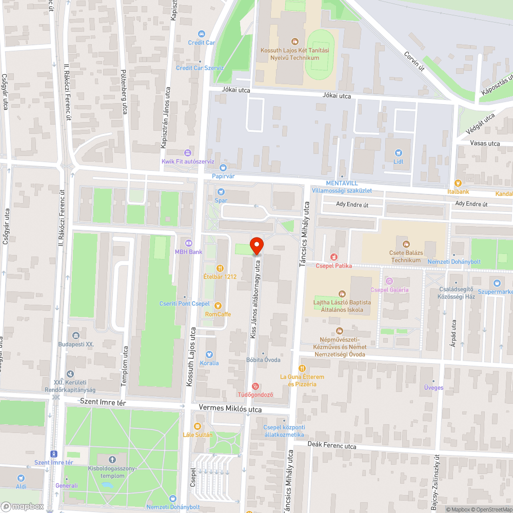 Sportpálya kátyú bejelentés helye