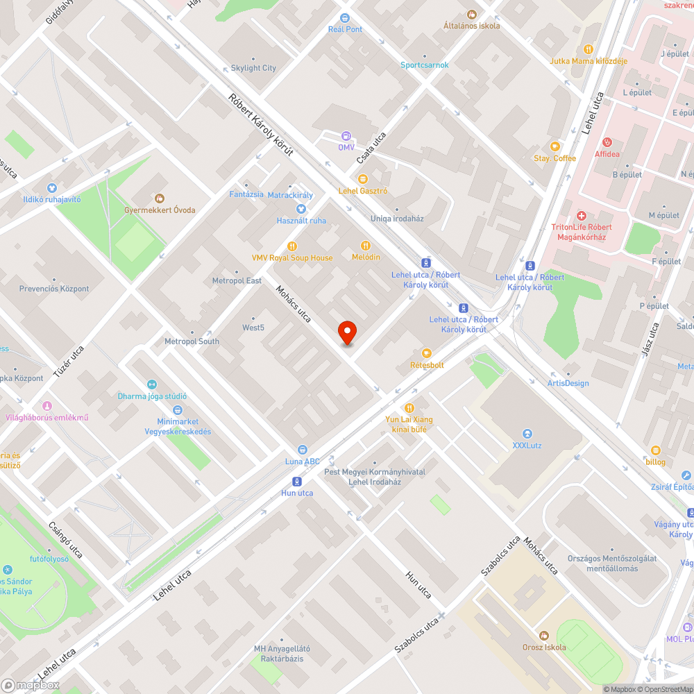 Mohács utcai szemétdomb bejelentés helye