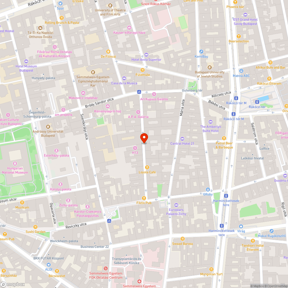 Kazinczyutcásodás bejelentés helye