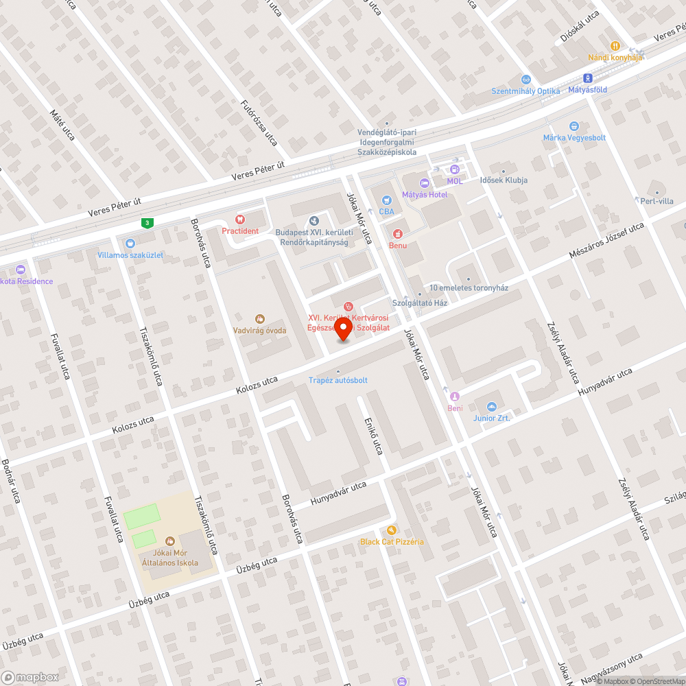 Elhagyott jármű bejelentés helye