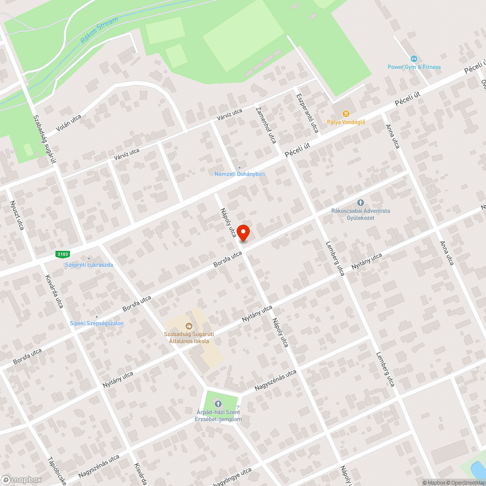 Beszakadt víznyelő bejelentés helye