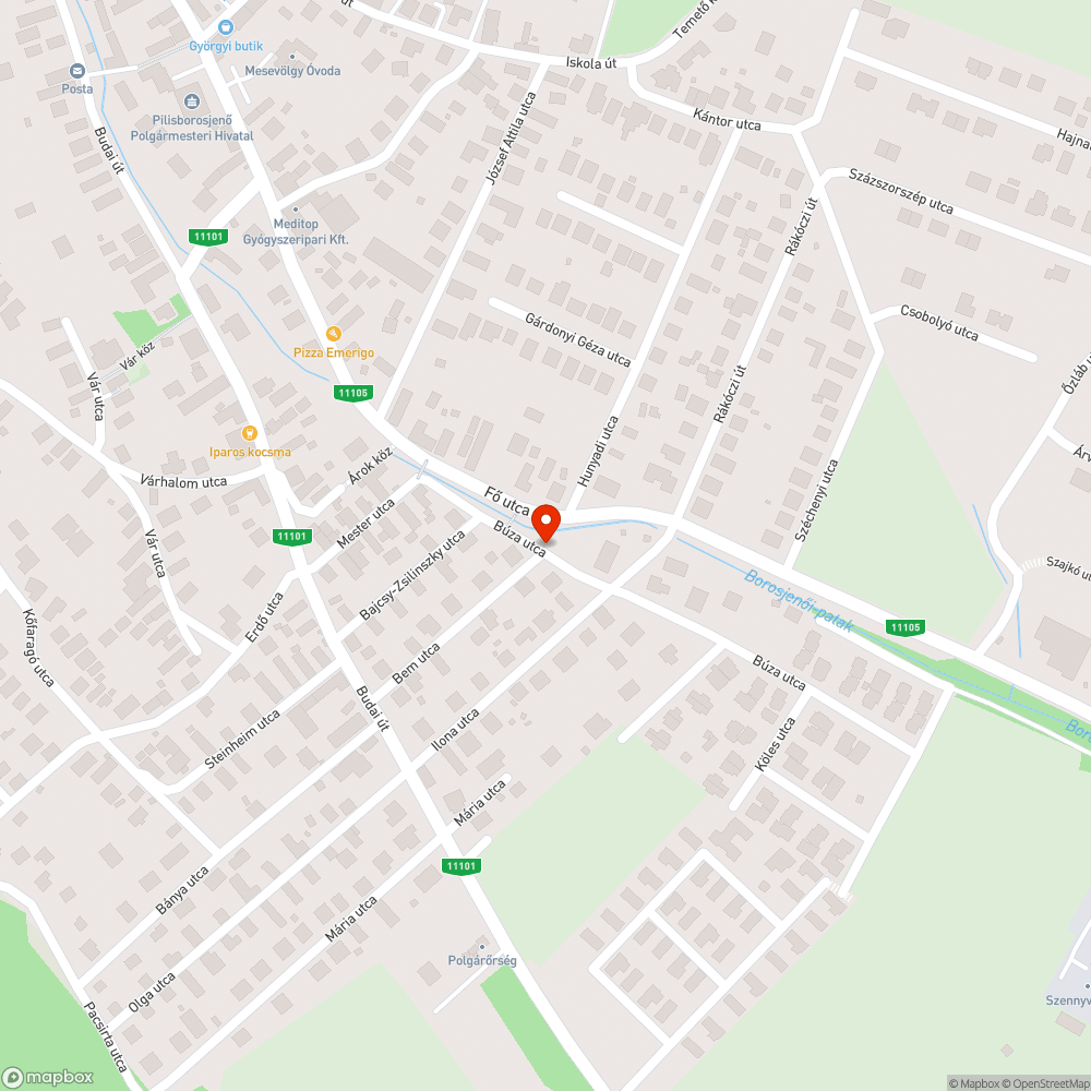 Eltömődött vízelvezető árok bejelentés helye