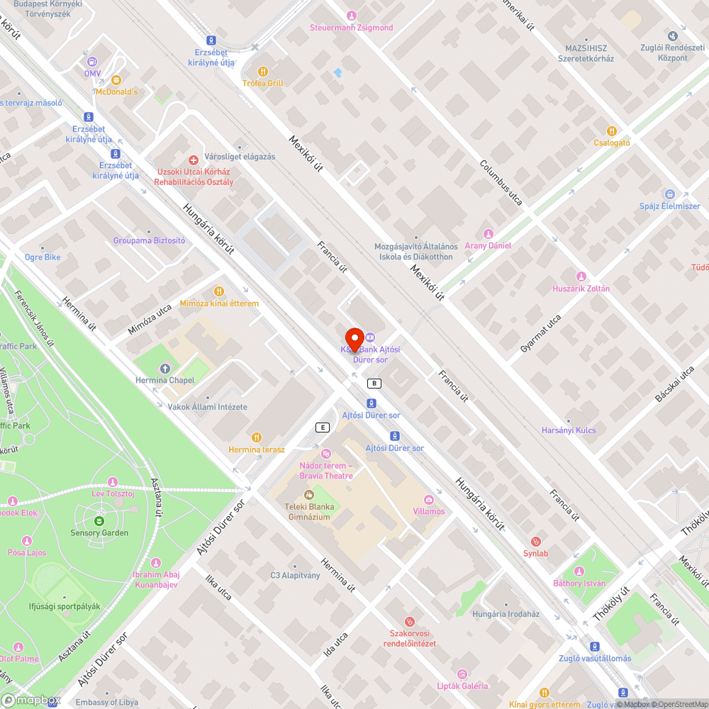 Hungária körúti ökoszisztéma bejelentés helye