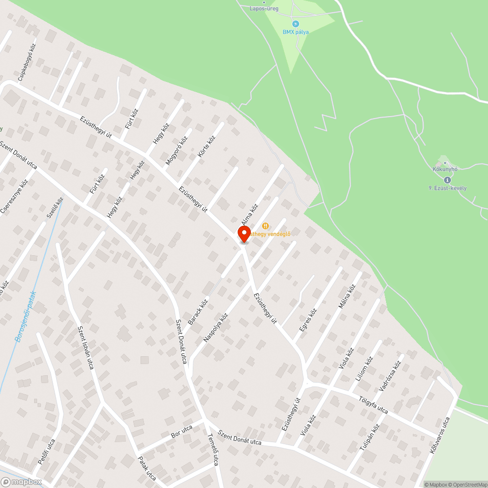 Kidöntött korlát az Ezüsthegyi út - Barack köz sarkon bejelentés helye