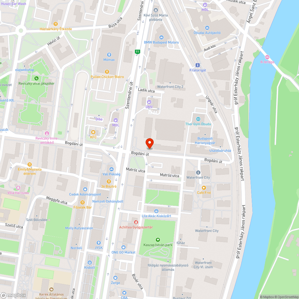 Hiányzó járda a Bogdáni úton bejelentés helye