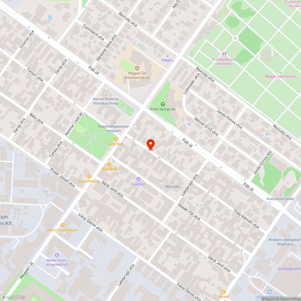 Hibás útfelület bejelentés helye