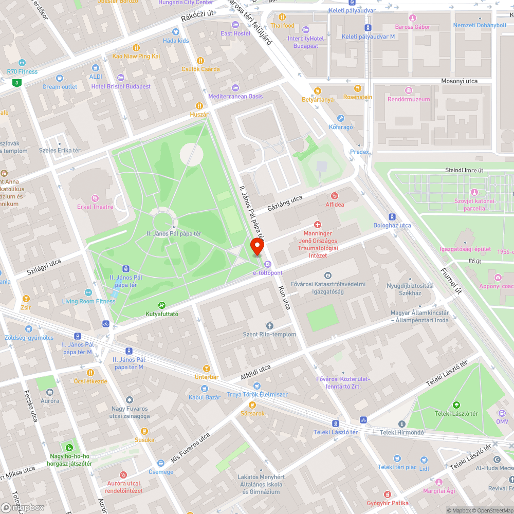 Futó pálya melletti kiegett közvilágítás bejelentés helye