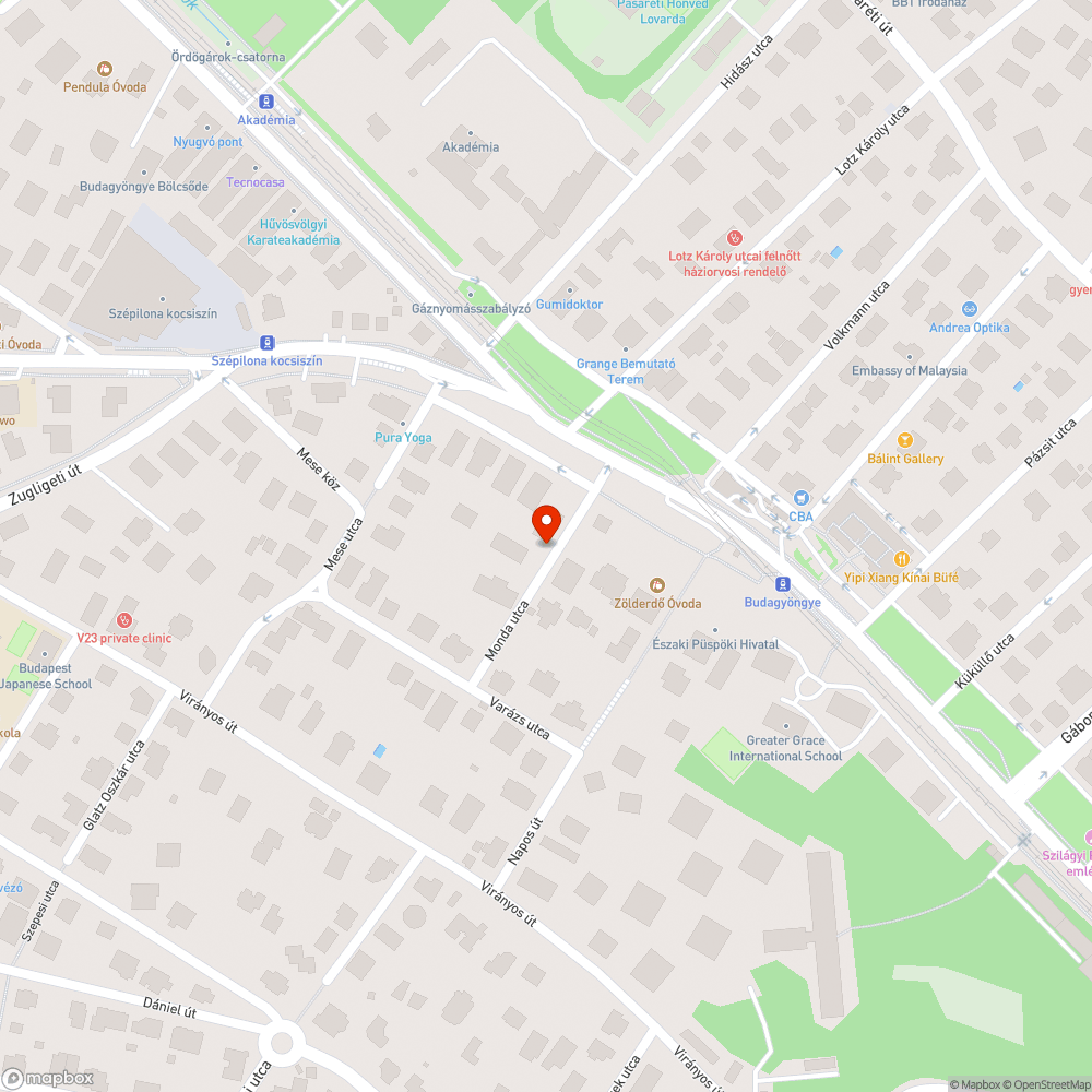 Széttaposott járdaszegély a Monda utcában bejelentés helye