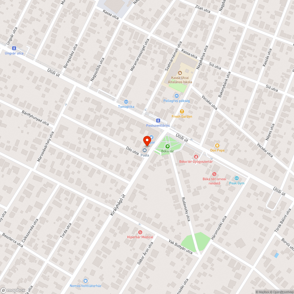 XVIII. kerület Béke térnél, a Posta előtt a lámpa nem világít bejelentés helye