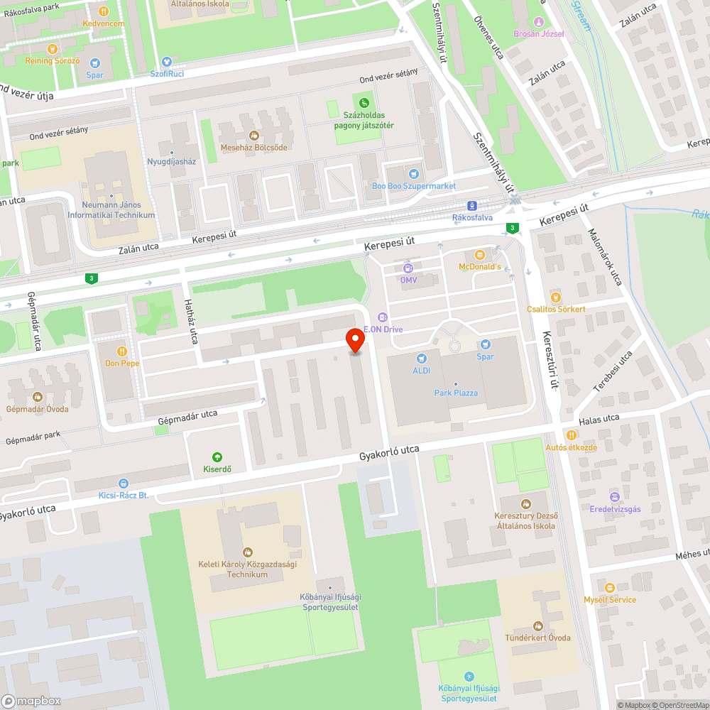 Kiégett villany bejelentés helye