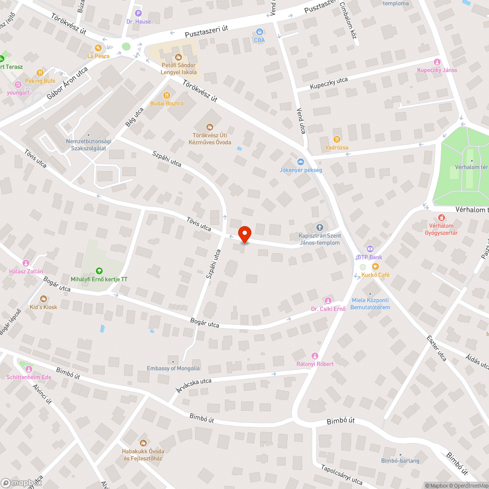 Hatalmas kátyú a II. Ker. Tövis utca 14 előtt bejelentés helye