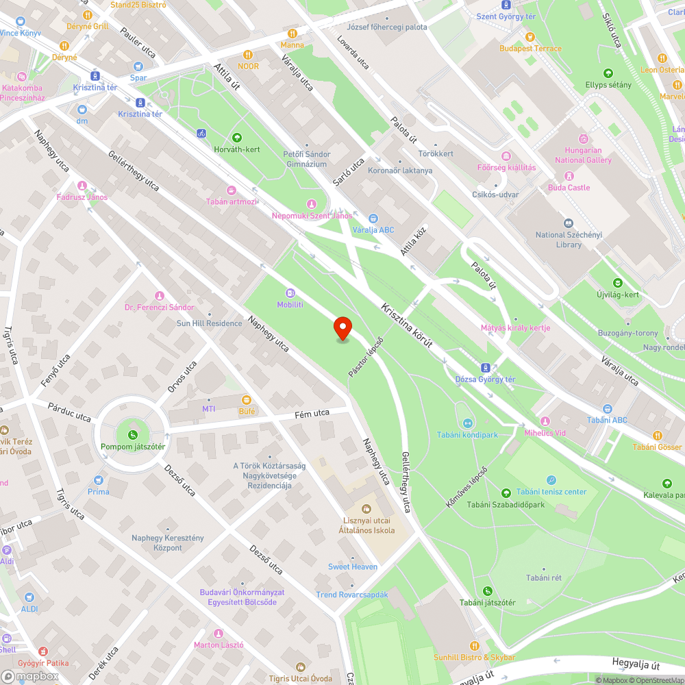 Balesetveszélyes víznyelő a Tabánban bejelentés helye