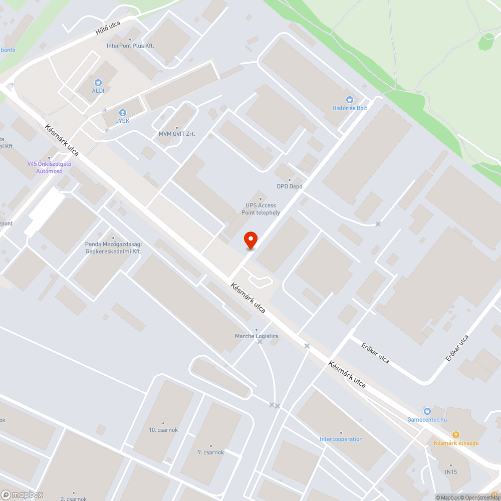 Sötét utca bejelentés helye