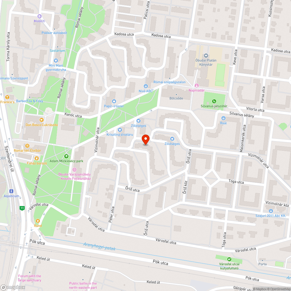 nincs közvilágítás a vízimolnár u. egy szakaszán már jónéhány napja bejelentés helye