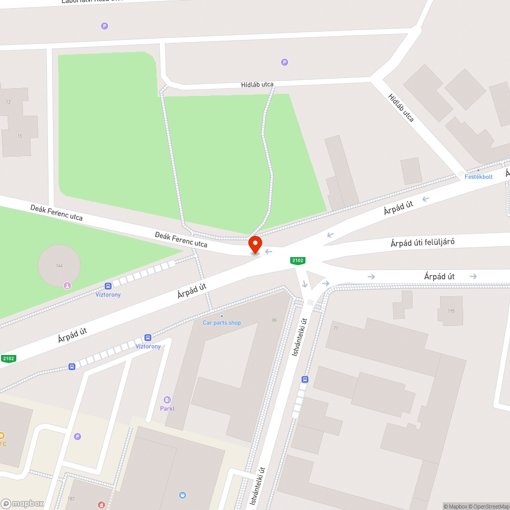 Hiányzó fényterelő bejelentés helye