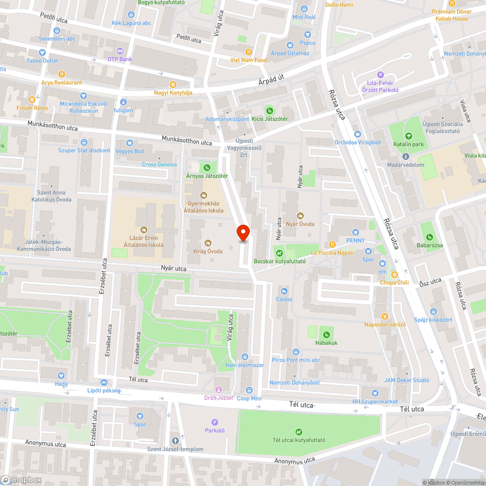 Kátyú, Virág utca bejelentés helye