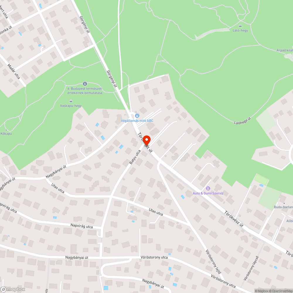 Beszakadt aknafedél Törökvész úton bejelentés helye