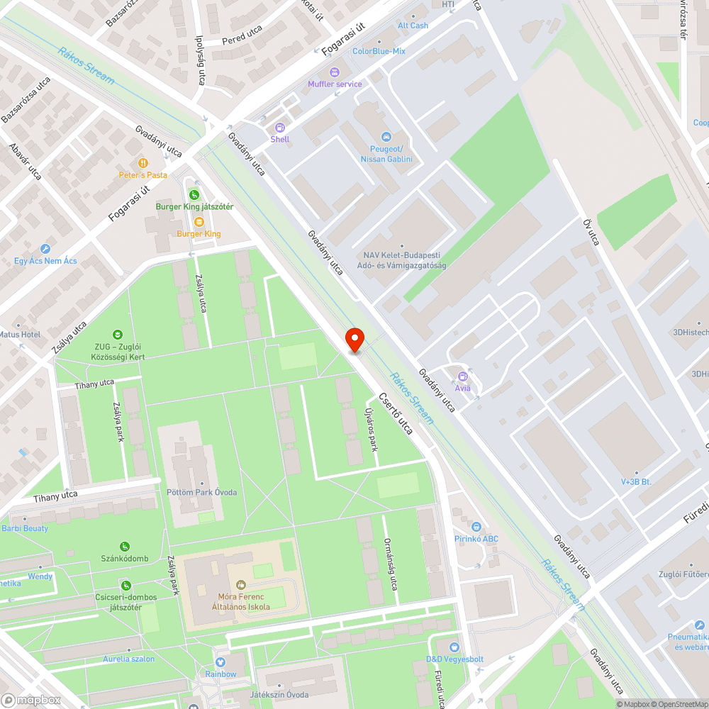 Parkoló autók a patakpartnál bejelentés helye