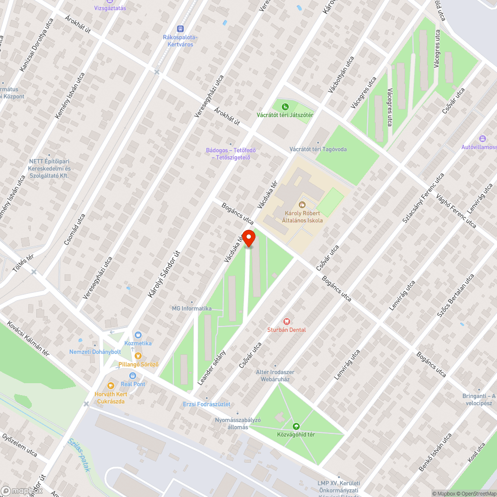 Folyamatosan  folyó utcai csap bejelentés helye