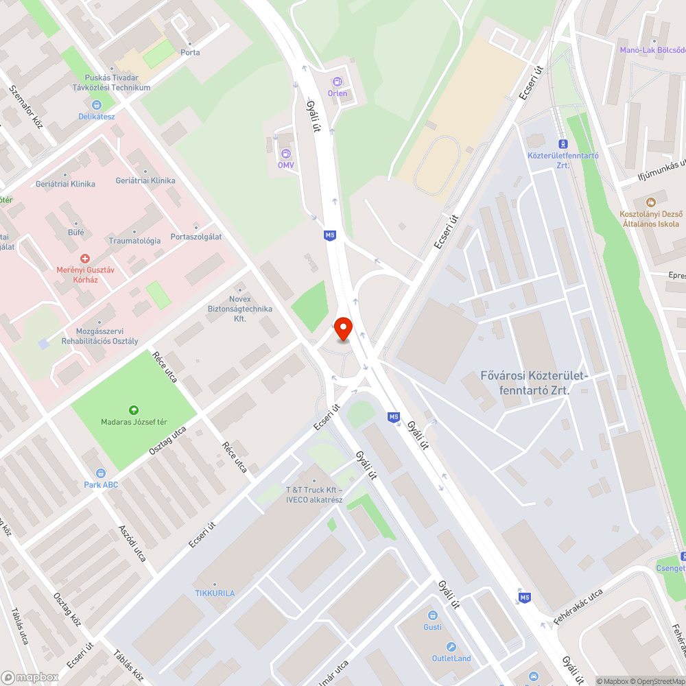 Ecseri út Gyáli út sarka szemetes bejelentés helye