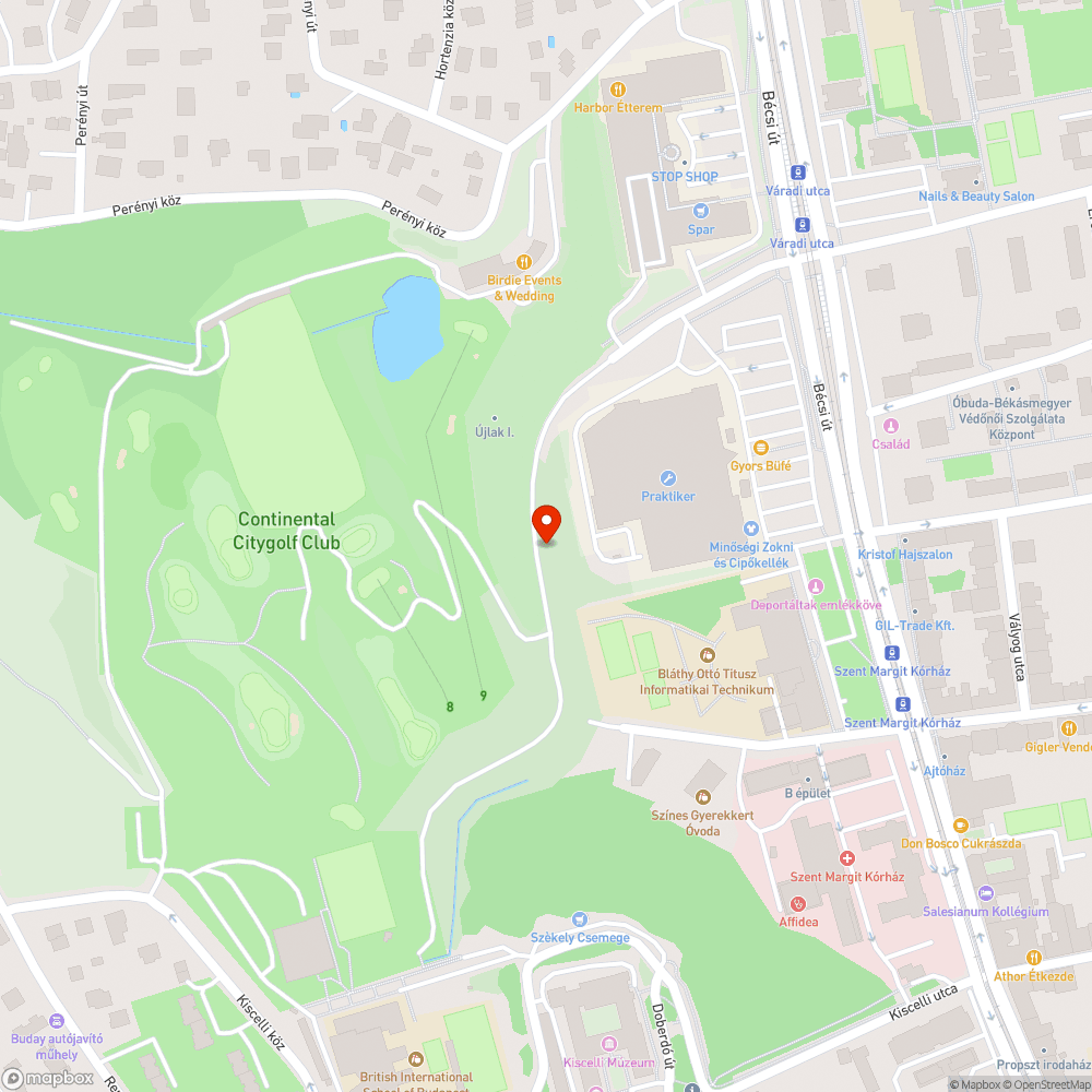 Bp. III. Váradi utca folytatása a Kolostor (Kiscelli) utcáig bejelentés helye