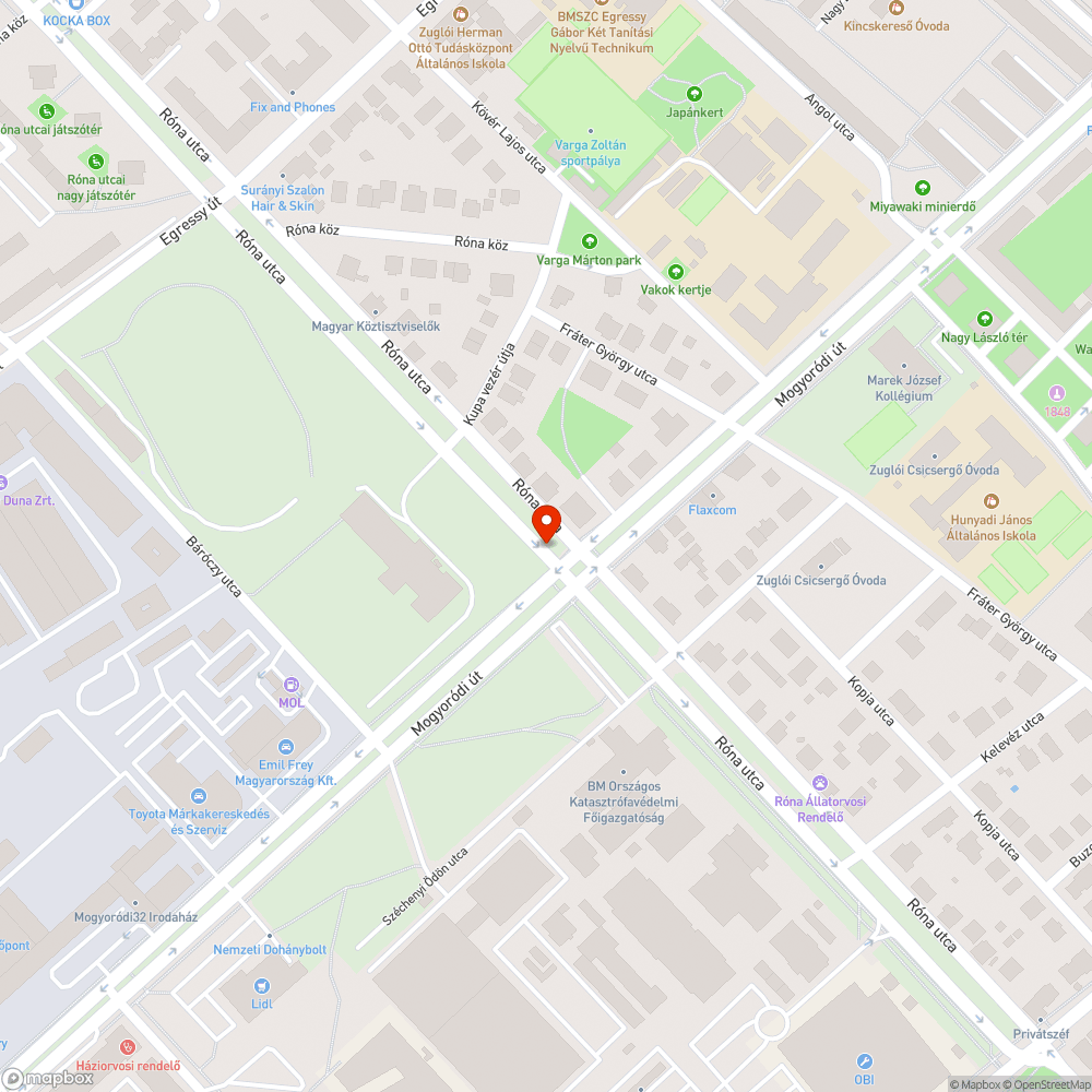 Hiányzó fényterelő bejelentés helye