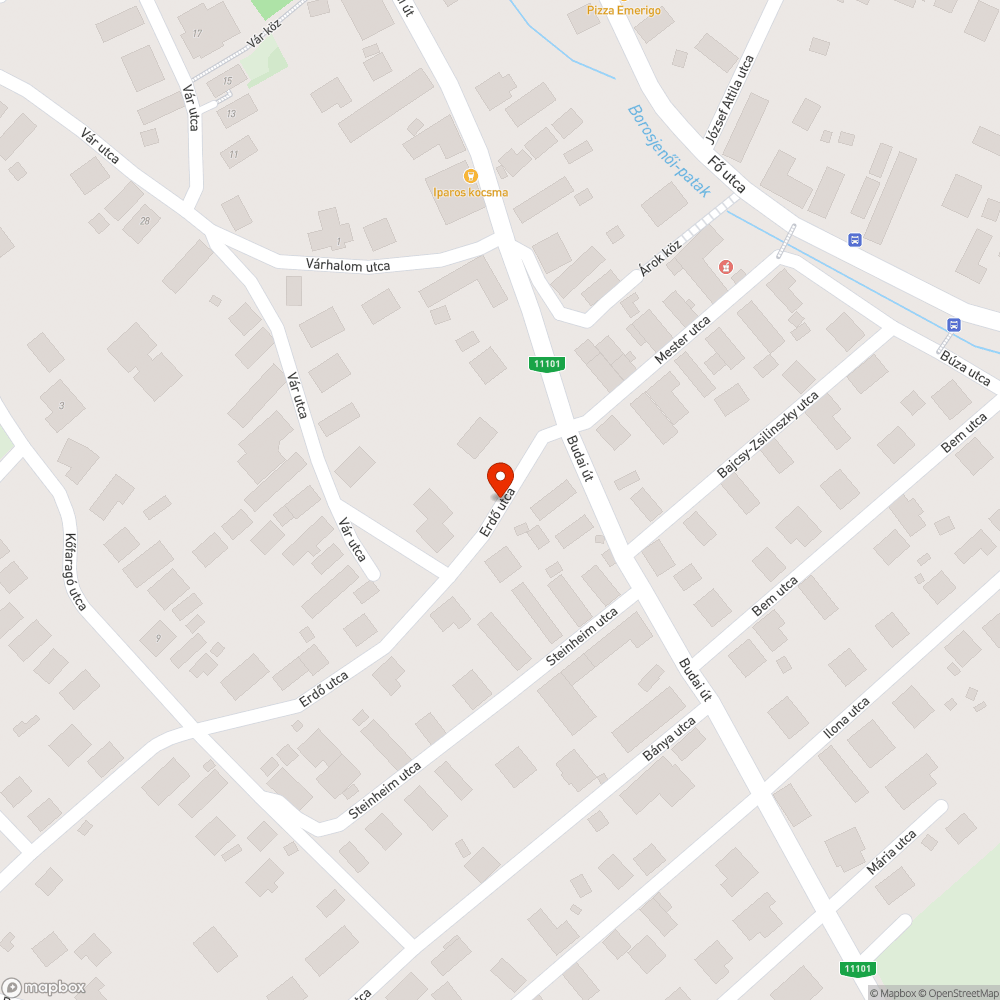 Kátyú az Erdő utcában bejelentés helye