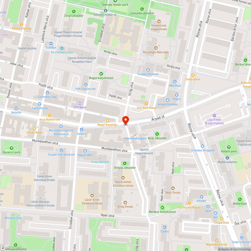 Elhagyott Rio a Virág utcában bejelentés helye