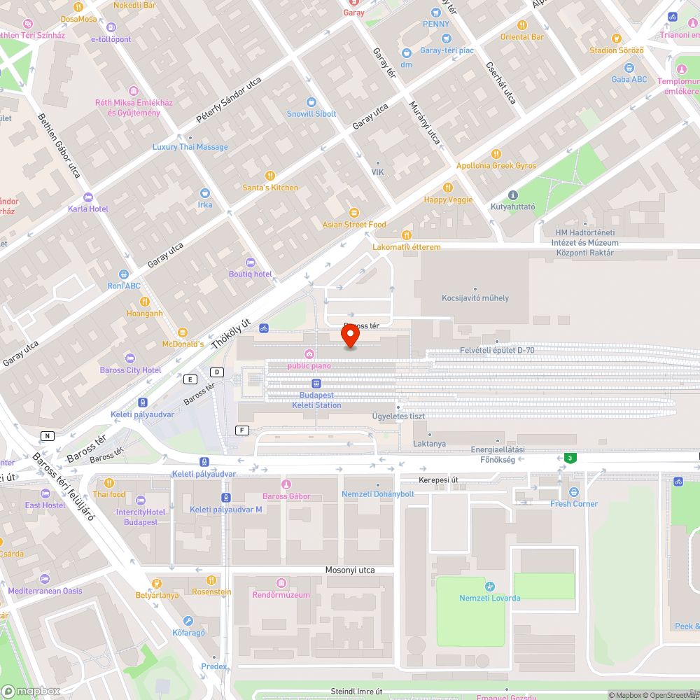 Keleti pályaudvar bejelentés helye