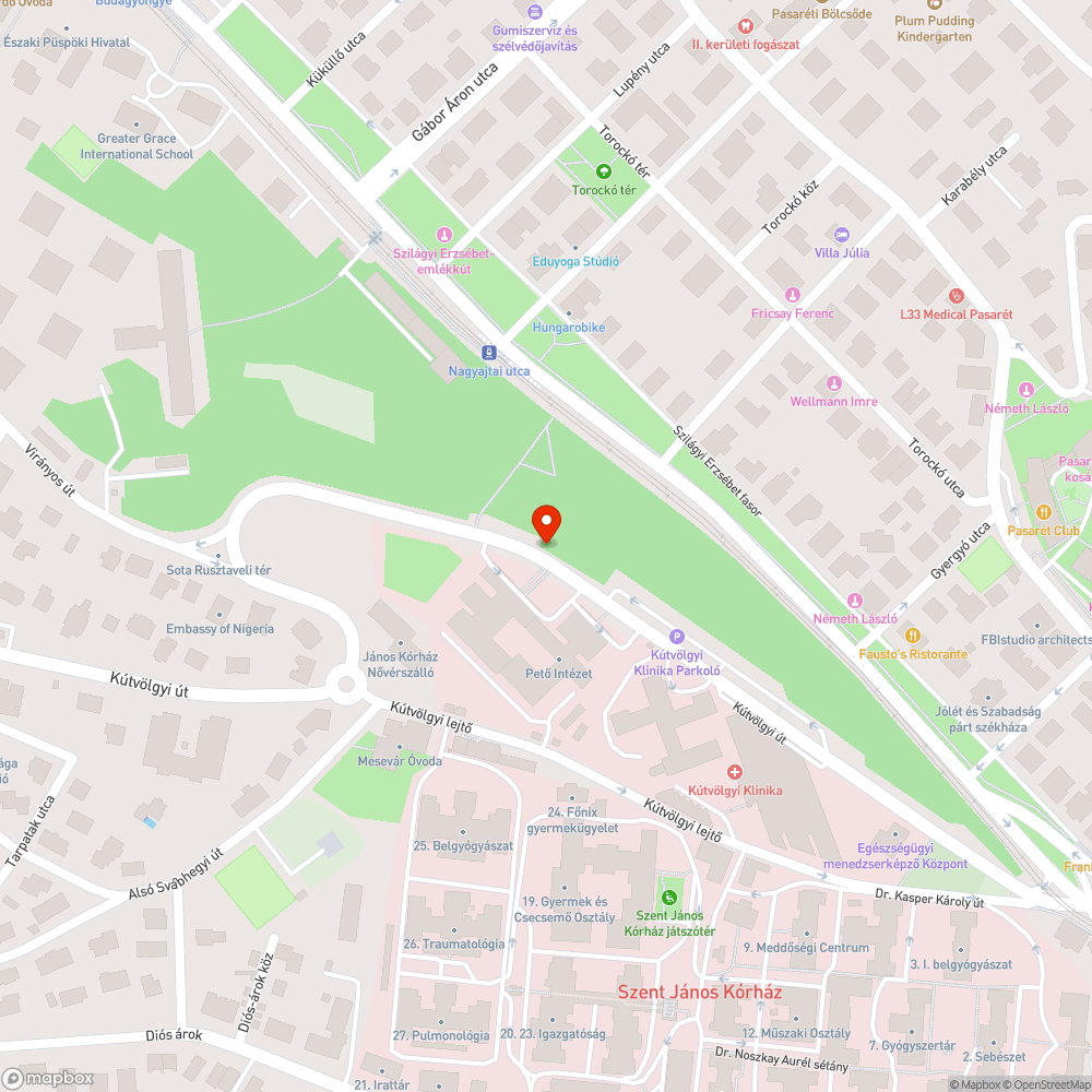 Szeméthegyek a Kútvölgyi Kórház mellett bejelentés helye