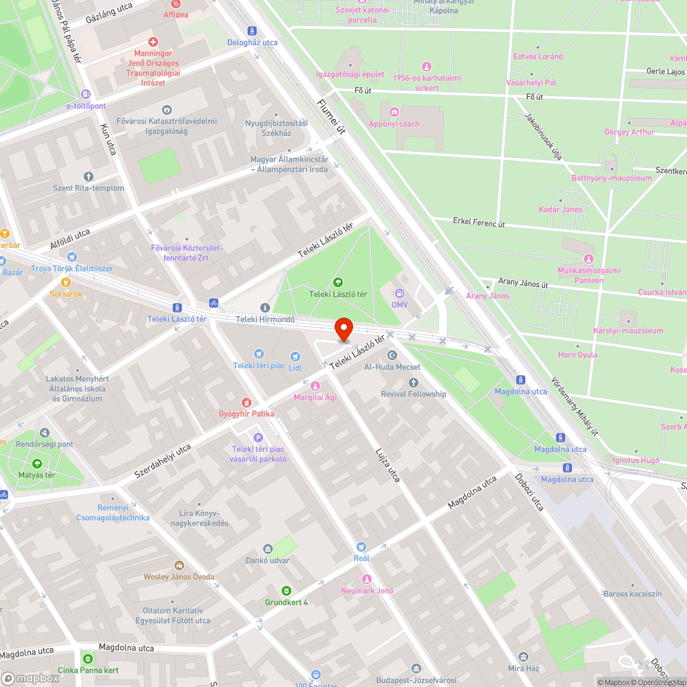 Elhagyott autó bejelentés helye