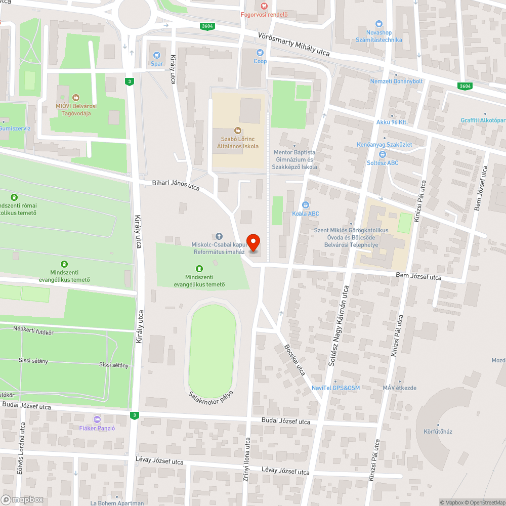 Graffiti bejelentés helye