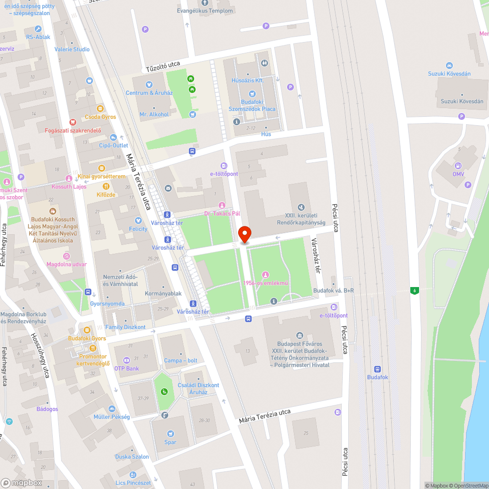 balesetveszélyes repedések a járdán - Városház tér bejelentés helye