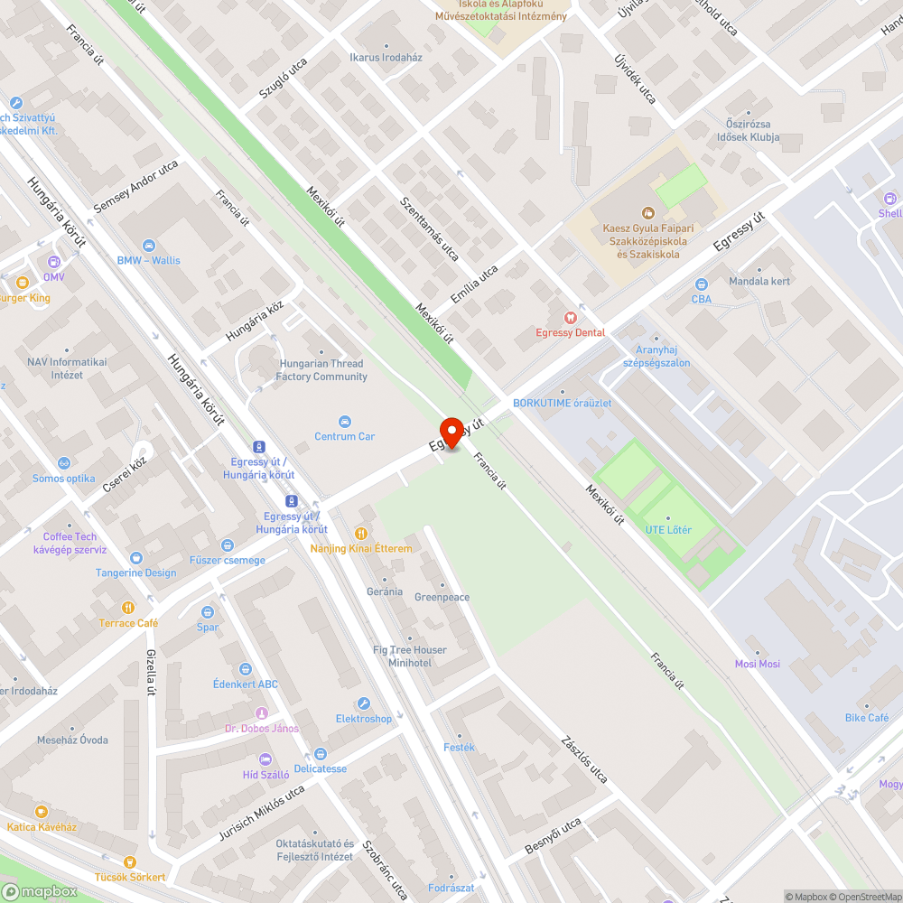 Elhagyott autó bejelentés helye