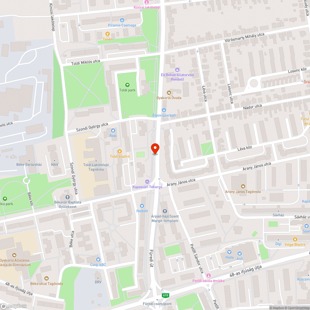 Beszakadt csatornarács bejelentés helye