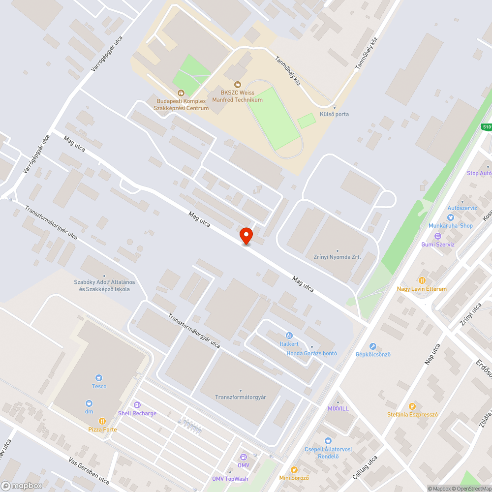 Az útra belógó fák bejelentés helye