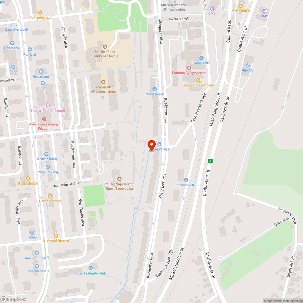 Hibás járda bejelentés helye