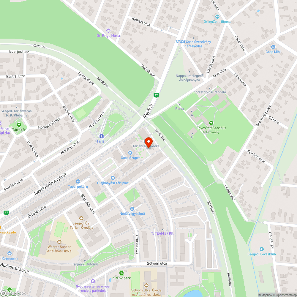 Szétesett közvilágítás bejelentés helye