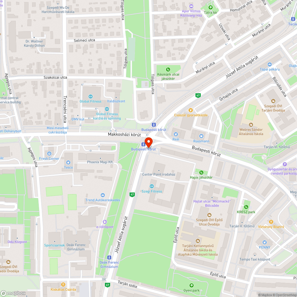 Virágoskertbe vezetett kerékpárút bejelentés helye