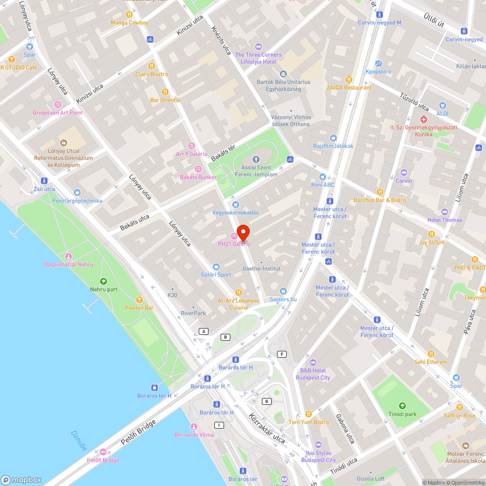 Ráday utca vége kátyús bejelentés helye