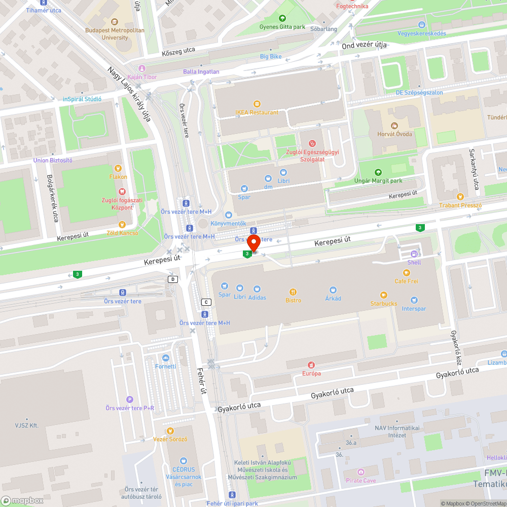 Egyirányú-kétirányú (Árkád) bejelentés helye