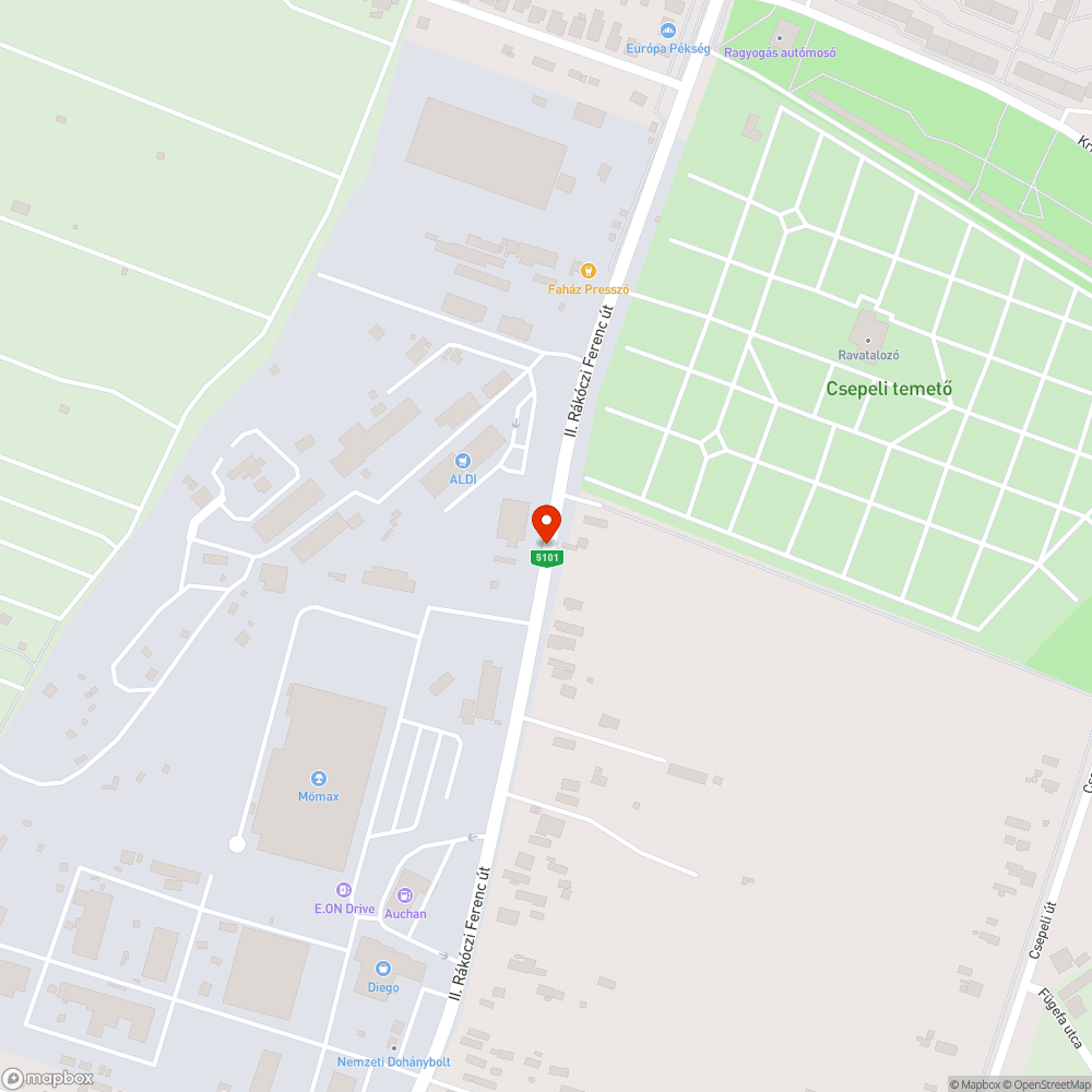 Veszélyes kátyúk bejelentés helye