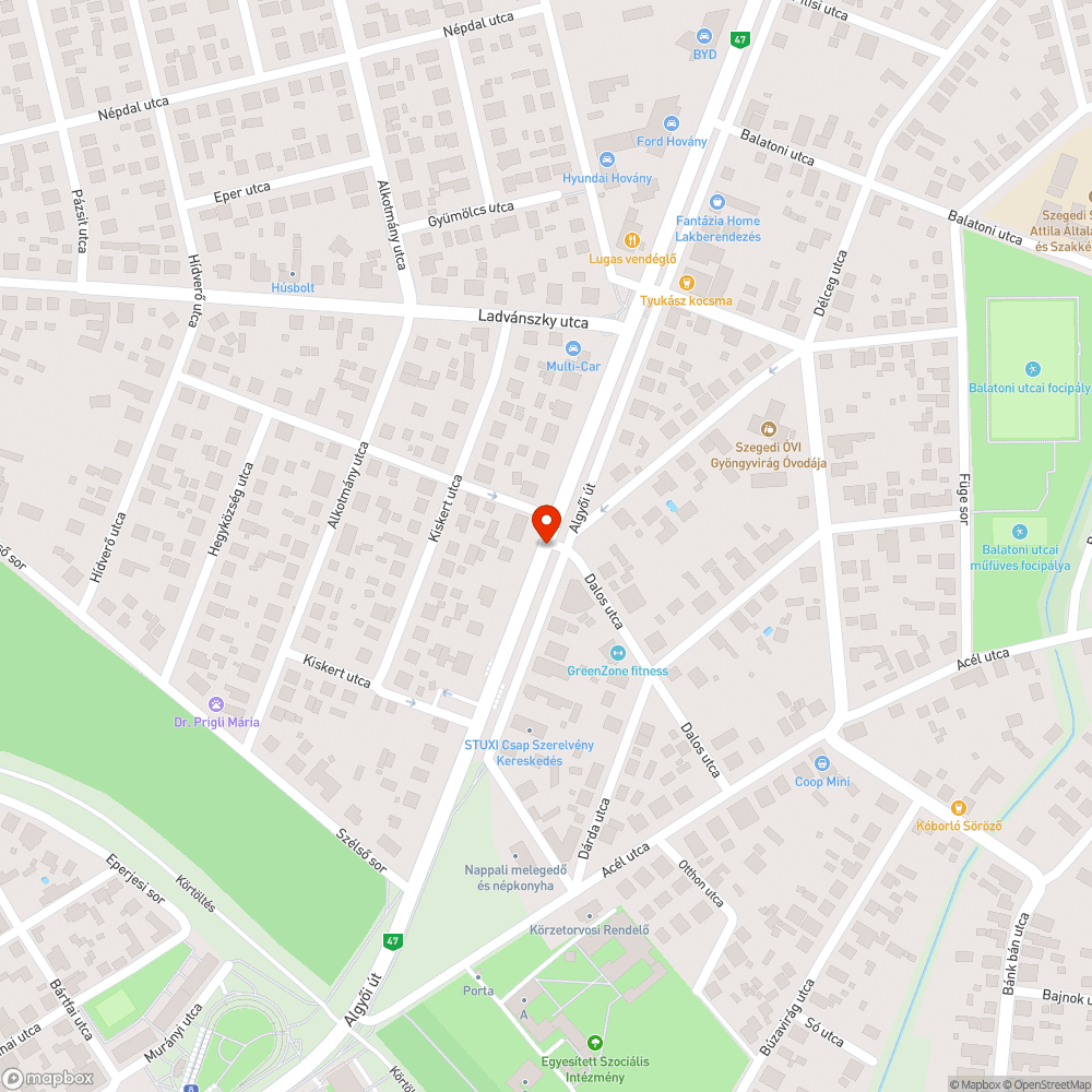 Korhadó tuskó bejelentés helye