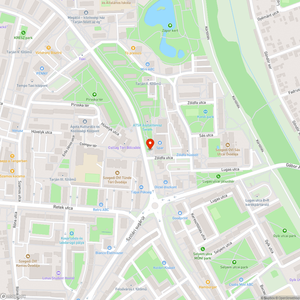 Megrongált szemetes bejelentés helye