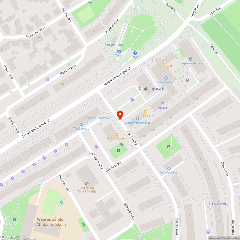 Botlásveszélyes járda bejelentés helye