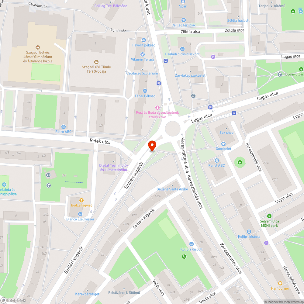 Elgörbült és megdőlt tábla bejelentés helye