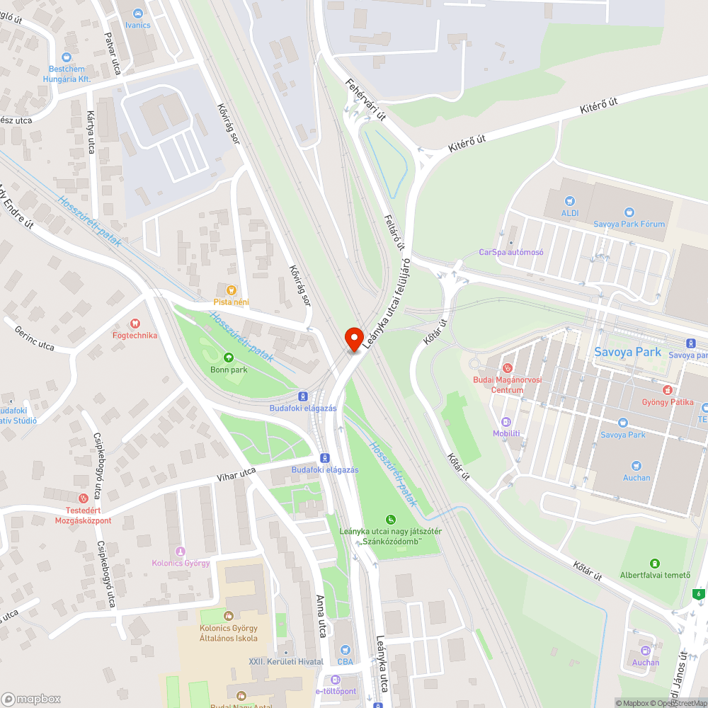 Újabb két kátyú a Leányka utcai felüljárón bejelentés helye