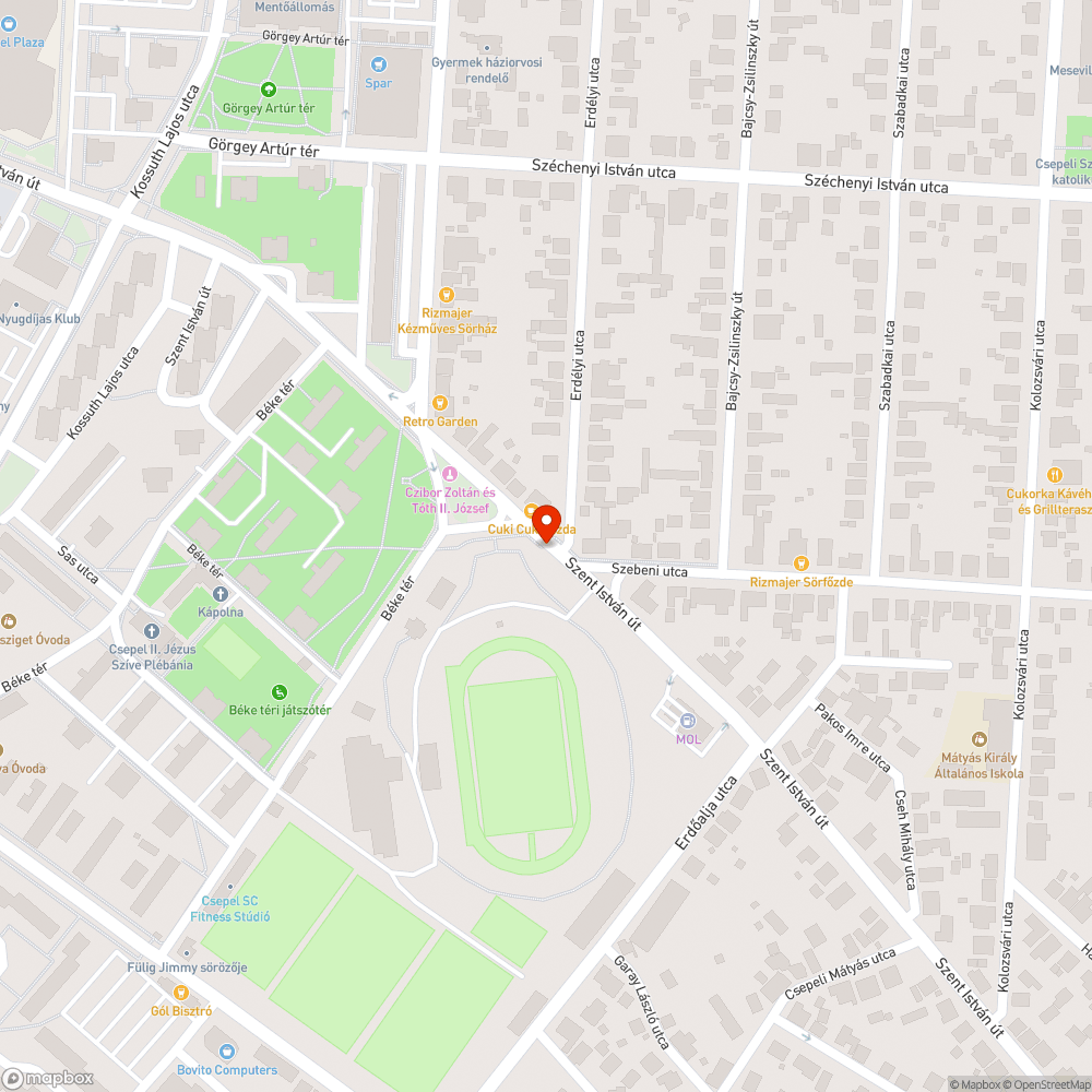 Kidöntött táblaoszlop (Szent István út) bejelentés helye