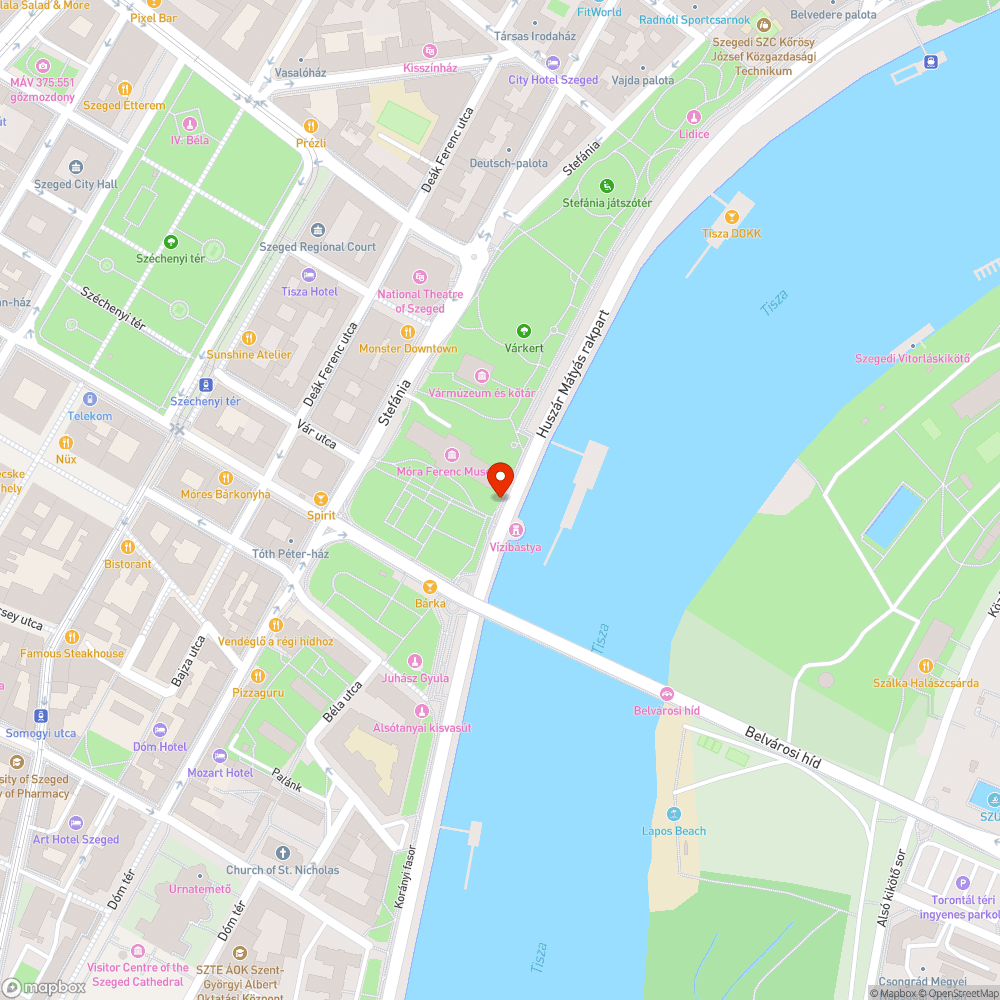 Lámpa nem világít - Múzeum mellett, a Tisza felől bejelentés helye