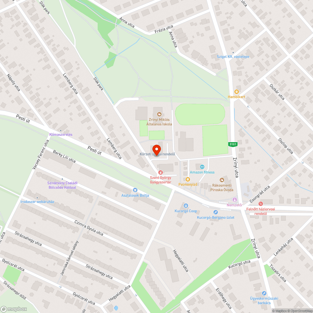 Kátyú! bejelentés helye